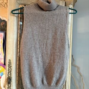 Mango Cashmere Taupe Turtleneck Sweater
